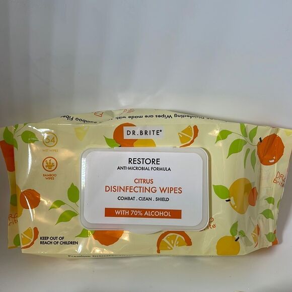 NWT Dr.Brite Naturals Citrus Hand Wipes - 54 Wipes - Picture 4 of 5